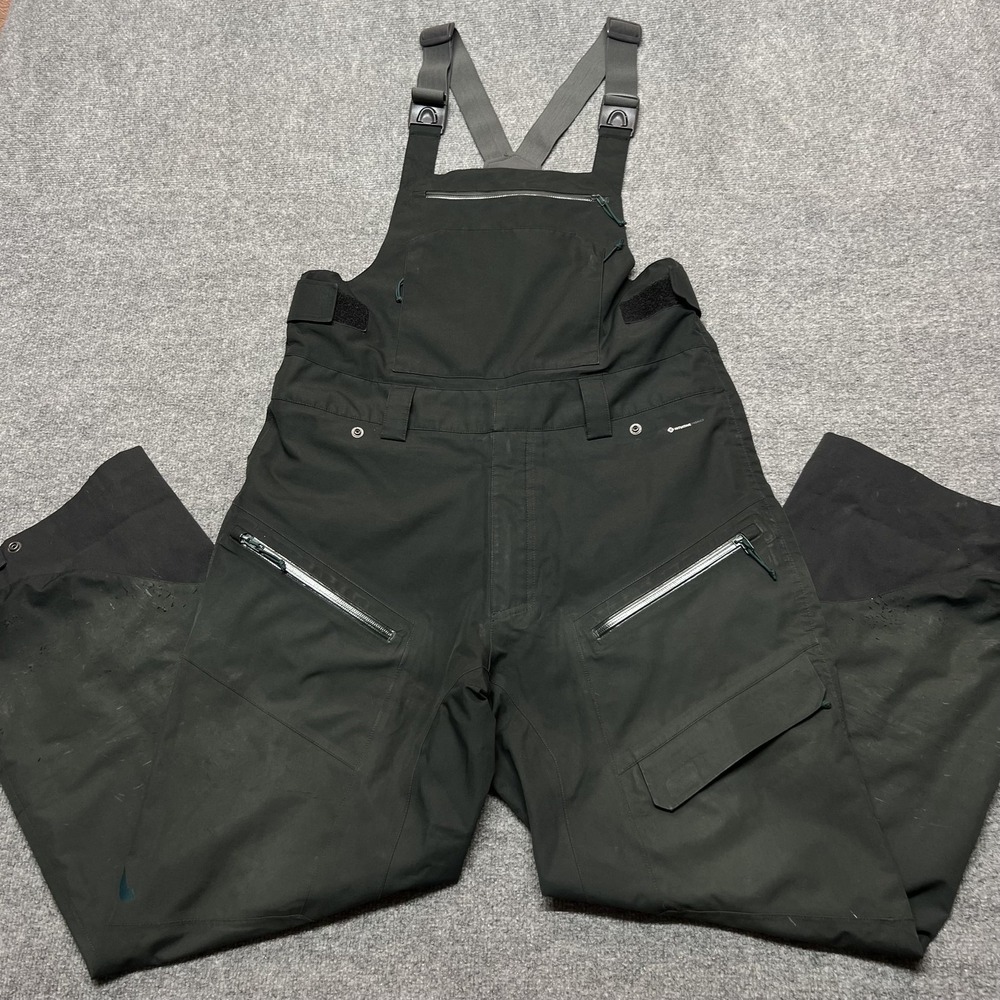 Flylow Snow Pants Mens Medium Green Intuitive Bib Ski Snowboard Zip Pockets